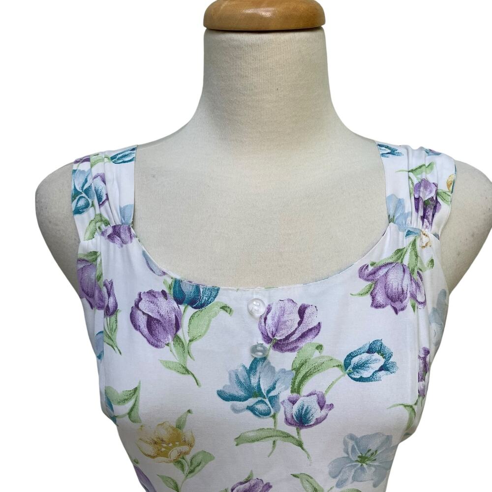 VTG 90s Dress New Moves Sz S Sz Floral Knee Length Tie Back Coquette Prairie - Picture 5 of 15